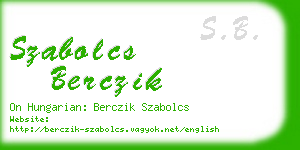 szabolcs berczik business card